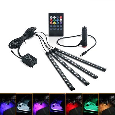 【CC】 car Interior Atmosphere Strip Foot Lamp With USB Music Multiple Modes Car