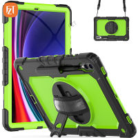 【พร้อมฟิล์มหน้าจอ】Fzt Casing Tablet สำหรับซัมซุงกาแล็กซีแท็บ S9Plus 12.4 "(2023) / SM-X810 X818 X816ปลอกซิลิโคน TPU และ PC นิ่มมีขาตั้งในตัว + Tali Bahu + สายรัดข้อมือ