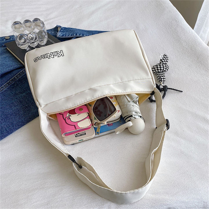 กระเป๋าสะพายผ้าใบ-unisex-กระเป๋าสะพายข้าง-นักศึกษาวรรณกรรมและศิลปะ-กระเป๋าสะพาย-กระเป๋าสะพายข้าง