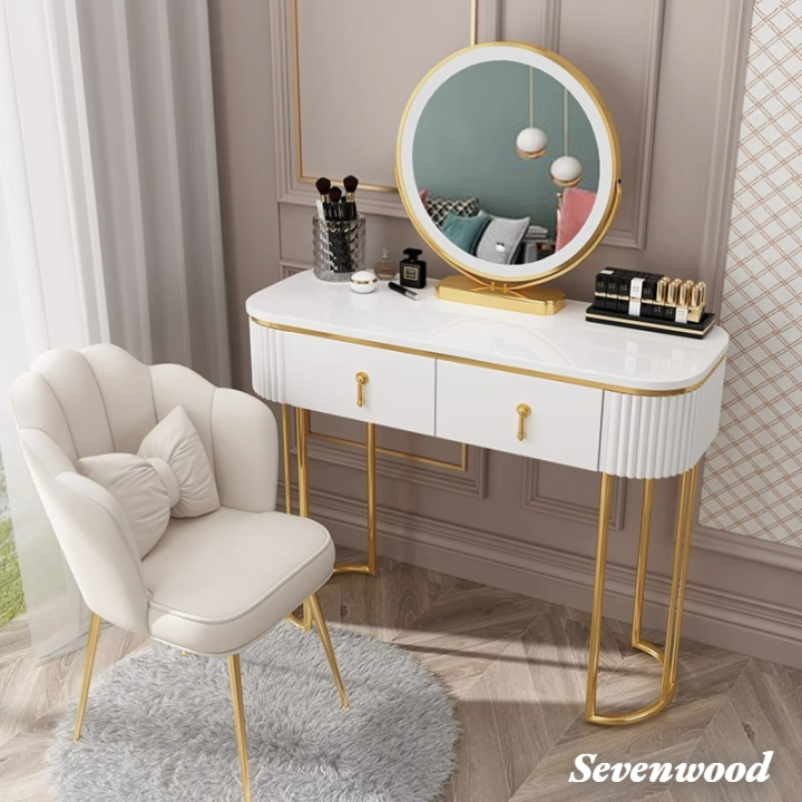 sevenwood-โต๊ะเครื่องแป้ง-ห้องนอน-โต๊ะเครื่องแป้งสไตล์เจ้าหญิง-80-100-120cm