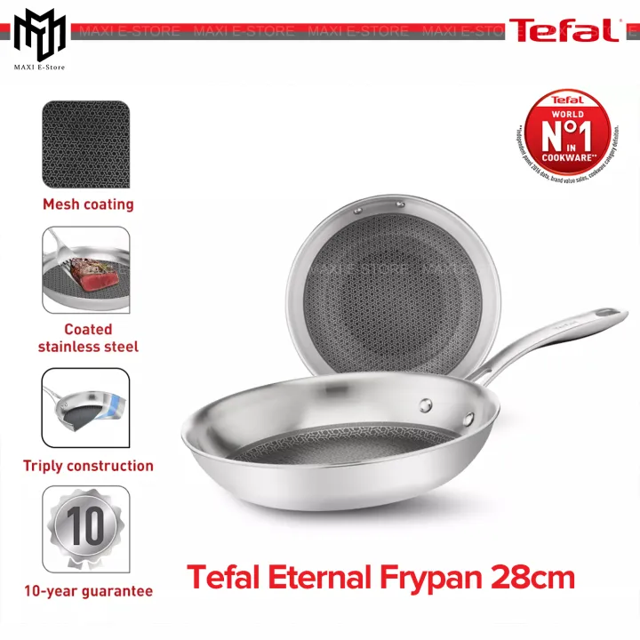 Tefal Eternal Frypan 28cm Stainless Steel (E4970634) Lazada