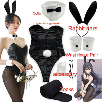 Sakurajima Mai Cosplay Costume For Girls Halloween Women Black Sexy Jumpsuit Rascal Does Not Dream Of Bunny Girl Senpai Cos