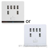 3.4A 6 Port USB Wall Charger Outlet Power Receptacle Socket Plate Panel Switch AC 110-220V Sockets