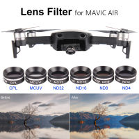 DJI Mavic Air Lens filters kit Multifunctional Lens Filter MCUV CPL ND4 ND8 ND16 ND32 Filter Sunhood for DJI MAVIC AIR Free Ship