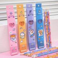 【DT】hot！ 4pc/set Kawaii Boxed Pencil Childrens Sketch Pen With Rubber Portable Stationery Student Study Office Supplies Gift