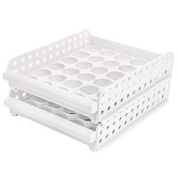 2-Layer Stackable Egg Rack Countertop Storage Container, -Capacity Plastic Egg Tray Dispenser Storage Box