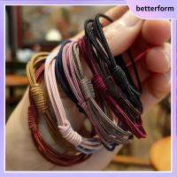 BETTERFORM Random Color กระชับ สาว เครื่องประดับผม เชือกผูกผม 4 in 1 แหวนติดผม ยืดหยุ่นสูง