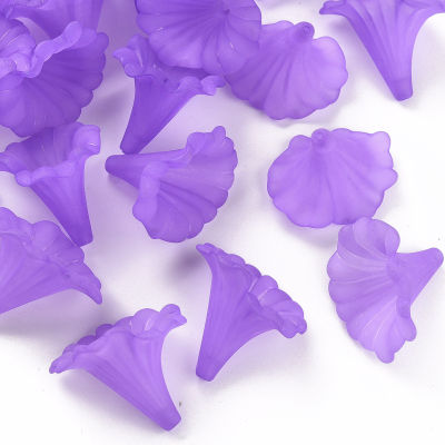 Approx 135pcs500g 41x35mm Mixed Color Transparent Dyed Frosted Calla Lily Floret Bead Acrylic Flower Beads with 3mm Hole