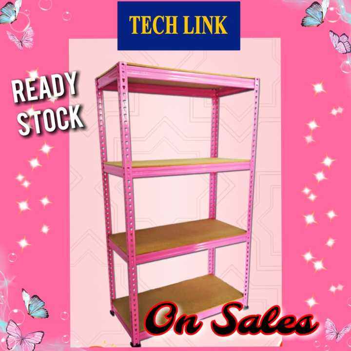 Boltless Rack with Fiberboard 450mmD x 900mmL x 1800mmH PINK Lazada