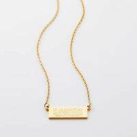 Shahada Bar Necklace 18 Gold Plating Pure Stainless Steel Pendant Muslim Arab Jewelry Necklace Pendant Hypoallergenic Waterproof