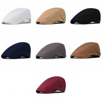 คลาสสิก Western Newsboy หมวก Vintage Men Beret Cotton Blend หมวกแบน Brim ปรับฤดูใบไม้ผลิ Berets Cap