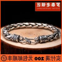 ♞ Skills and old silversmith 925 bracelet with male fashion domineering tide restoring ancient ways punk