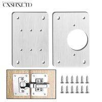 ▪❀ Mounting Plate Set Stainless Steel Hinge Fixing Plate Cabinet Door Maintenance Mounting Plate Restorer Installer Cabinet Hinge