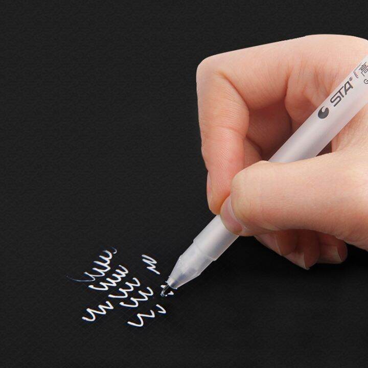 Single Headed White Color Magic Marker Pen Mark Optical Black Paper