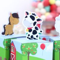 Farm Animal Theme Gift Boxes Candy Bags Goodies Wrapping Baby Shower Personlized Birhday Party for Kids Decoration favors 5 pcs Gift Wrapping  Bags