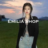 EMILIA SHOP  เสื้อครอป เสื้อแขนยาวไหมพรม เสื้อผ้าแฟชั่นผู้หญิง 2023 ใหม่  Korean Style ทันสมัย ทันสมัย สวยงาม ES220238 36Z230909
