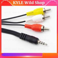 KYLE Wild Shop 1 Meter 3.5Mm Audio Male Jack Plug To 3 Rca Male Aux Connector Splitter Cable Wire Av Adapters Video Extension Cord