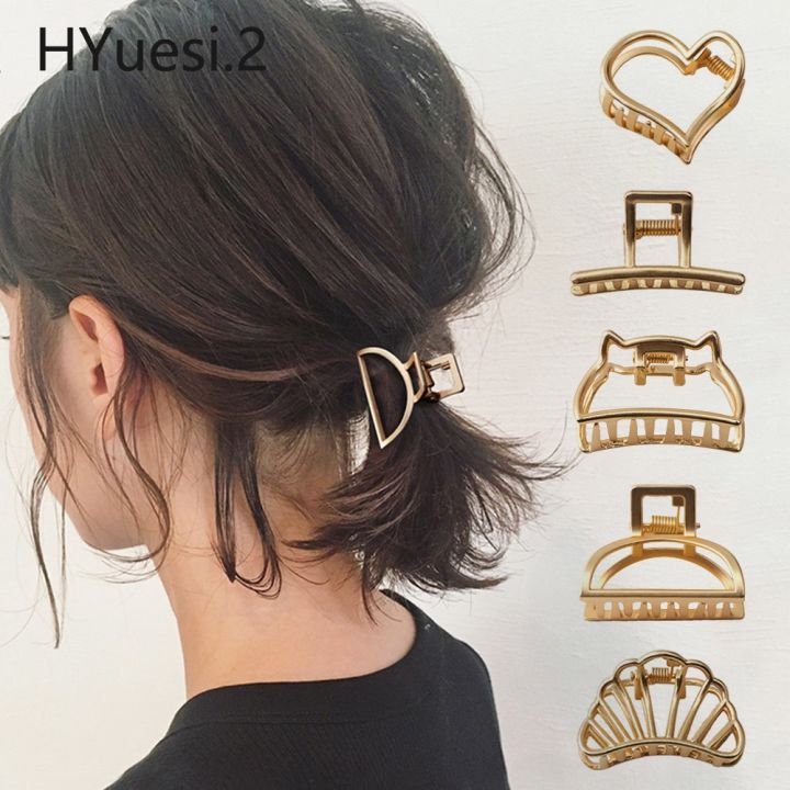 fashion-hollow-heart-metal-hair-claw-clips-simple-non-slip-mini-gold-geometric-bangs-barrettes-hair-jaws-for-women-girls-daily