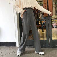 GOOHOJIO Straight Large Size Casual Solid Wide Leg Trousers Streetwear Suit Full-Length Hot Selling Chic Loose High Quality Pant