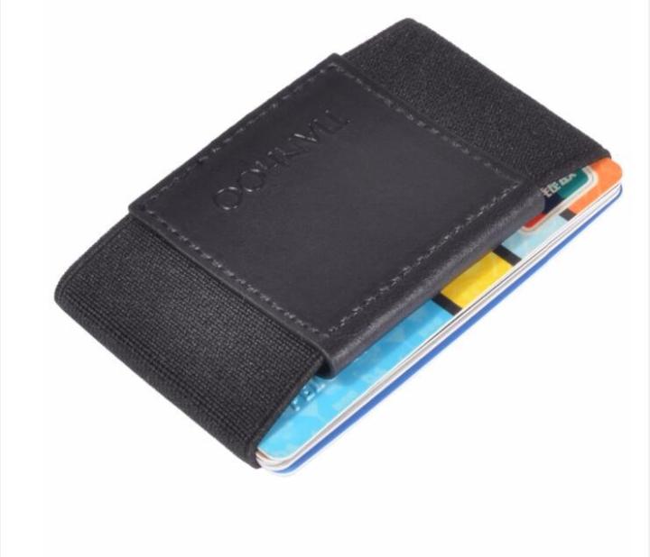 layor-wallet-กระเป๋าเล็กใส่เครดิตไอดีการ์ดของผู้ชายสีดำเย็บด้วยมือทำด้วยมือหนังแท้กระเป๋ากระเป๋าเงินแบบบาง
