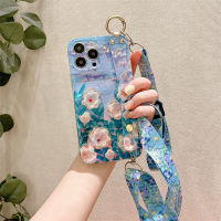 เคสสำหรับ Huawei Y7A Nova 5 Nova 5i Nova 6 Nova 6 SE Nova 7 Nova 7 SE Nova 7 Pro Nova 8 Nova 8 Pro Nova 8i Nova 9 SE กล้องบลูเรย์ดอกไม้แฟชั่นเคสโทรศัพท์ IMD สายรัดข้อมือโทรศัพท์ฝาครอบพร้อมสายคล้อง