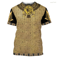 2023 NEW 3d Printed Mens T-shirt Ancient Egypt Style Loose Short Sleeve Fashion Pullover Mens Wear Size：s-5xl