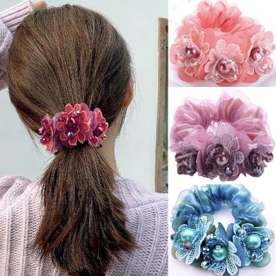 South Koreas new yarn Flower Hair circle exquisite cloth hair accessories elegant womens headdress