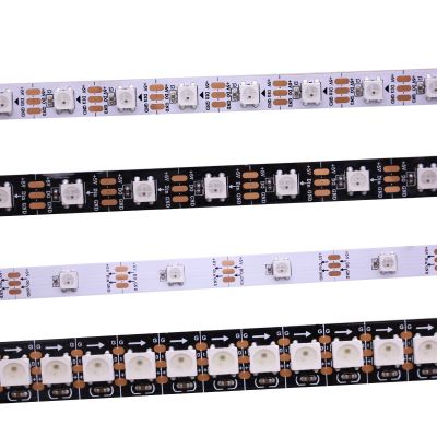 【cw】 1m/5m WS2812B Smart led pixel stripBlack/White PCB30/60/144 leds/m WS2812 IC;WS2812B/M 30/60/144 pixelsIP30/IP65/IP67 DC5V ！