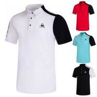 Le CoqˉSportifˉ Summer golf short-sleeved mens ball clothing casual color contrast POLO shirt quick-drying breathable outdoor sports comfortable T-shirt