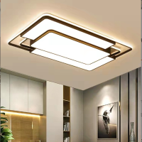 โมเดิร์น LEDCeiling แสงบุคลิกภาพสีดำ Aad สีขาวห้องนั่งเล่นตกแต่งภายในโคมไฟห้องนอนที่เรียบง่ายรับประทานอาหารการศึกษาโคมระย้า *