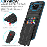 KEYSION เคสเกราะกันกระแทกสำหรับ Xiaomi POCO X3 Pro,พร้อมช่องใส่การ์ดกระเป๋าขาตั้งกล้องป้องกันโทรศัพท์ฝาหลังสำหรับ Xiaomi POCO X3 NFC