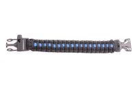 New 550 Paracord Survival Bracelet 7-Stands Black With Blue Line,Climbing Camping Survival Equipment