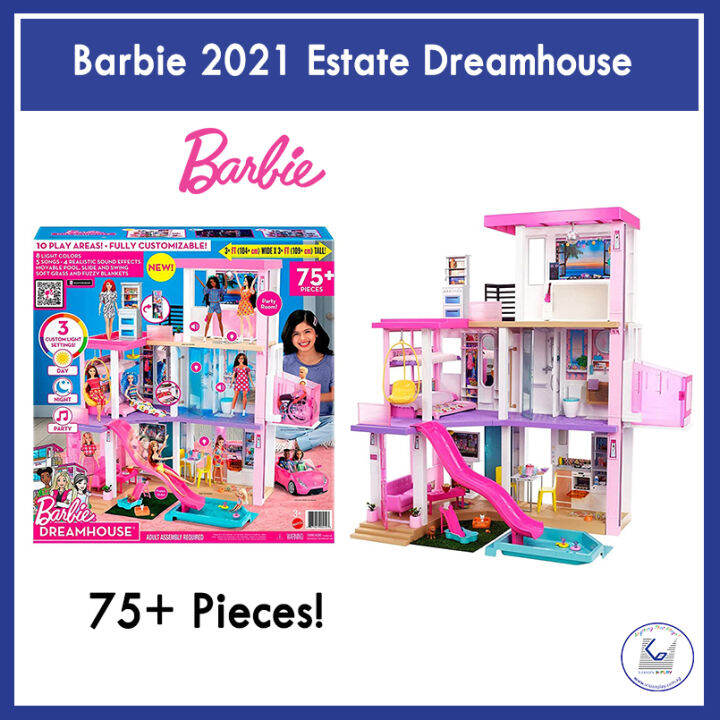 Barbie Estate Dreamhouse Dollhouse with 75 Pieces and 10 Play Areas Fun