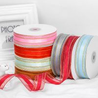 25mm (50 Yards/roll) Double Phnom Penh Organza Ribbon Wholesale Gift Wrapping Decoration Christmas Silk Ribbons Chiffon Fabric Gift Wrapping  Bags