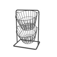 2 Tier Fruit Basket Fruit Bowl for Kitchen Counter,Bread,Fruit and Vegetable Holder Storage Basket,Wire Hanging Basket