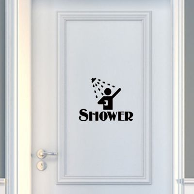 Creative SHOWER Pattern Wall Sticker Decor Decals Home Decorations Bathroom Removable Vinyl Art Decorative Door Sticker
