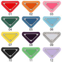 10pcs Clothing Thermoadhesive Patches Stickers on Clothes Sew Brand Logo Triangular Leather Patch Sequin Badges for Bags Hairpin