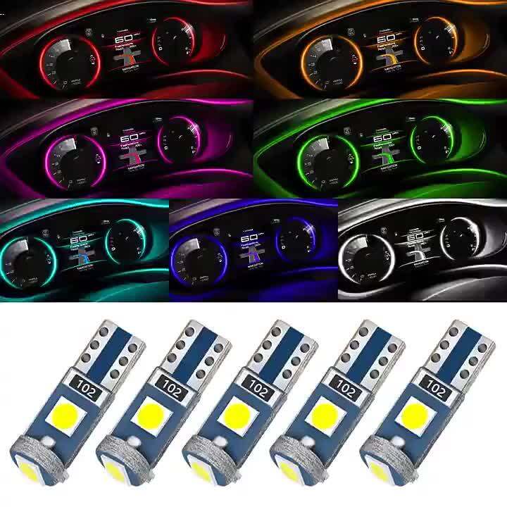 12V 10Pcs panas putih T5 kereta Led mentol papan pemuka instrumen