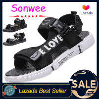 Sonwee ผู้ชายทุกวันรองเท้าแตะที่ถอดออกได้รองเท้าแตะ, สะดวกสบาย, อเนกประสงค์, สวมใส่ยาง Sole, ของแข็งสีดำ, รองเท้าแตะชายหาด, รองเท้าแตะ