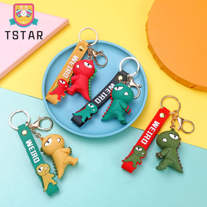 ts-ready-stock-dinosaur-keychain-soft-silicone-cute-cartoon-doll-pendant-key-rings-for-kids-dinosaur-themed-birthday-party-ซื้อทันทีเพิ่มลงในรถเข็น-cod