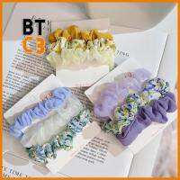 BTC3 3pcs แฟชั่นสำหรับผู้หญิง ผ้าชีฟองเส้นด้าย scrunchies อีลาสติก ที่มัดผม เชือกมัดผม ฤดูร้อนฤดูร้อนฤดูร้อน หางม้าหางม้า ยางรัดผม สำหรับผู้หญิง