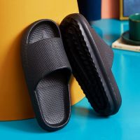 Black 36-37 (EU 35-36) Thick Bottom Sandals Women Slippers Casual Summer Home Bedroom Slippers Unisex Non-Slip Bathroom Sandals Men Slide Shoes Male