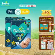 Combo 2 Tã Bỉm Quần PAMPERS Ngon Giấc Size XXL 22 miếng 15-25kg Khô Thoáng