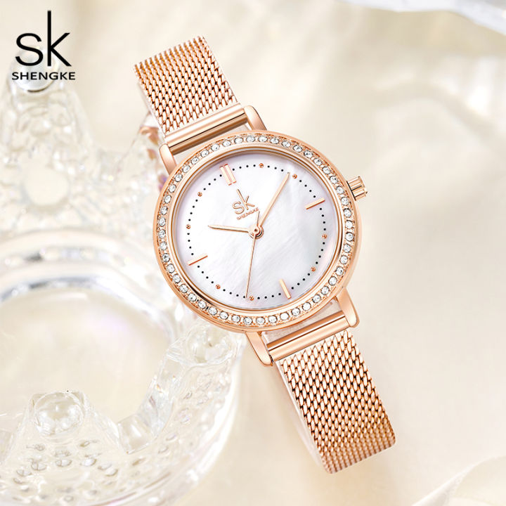 shengke-relogio-feminino-luxury-adjustable-mesh-band-rosegold-case-with-crystal-decorated-unique-shell-dial-watch-for-women