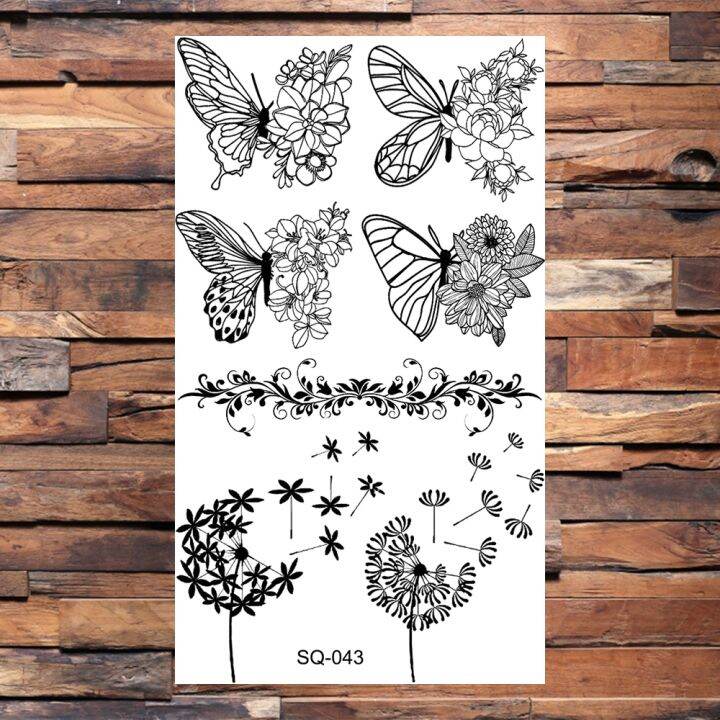 letter-flower-temporary-tattoos-for-women-adults-realistic-butterfly-dandelion-tree-life-fake-tattoo-sticker-body-tatoos-flower