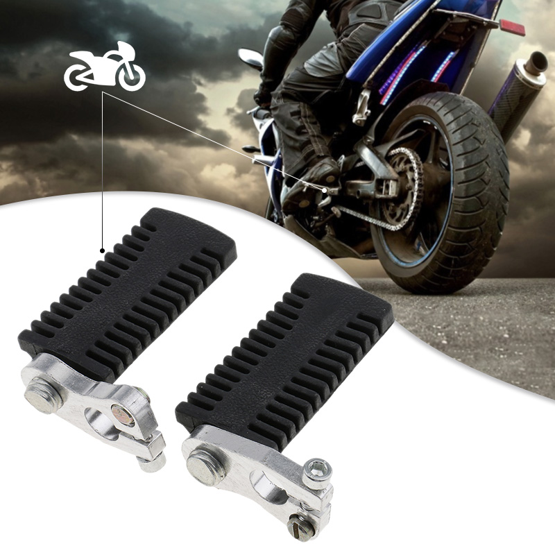 Voupuoda 2pcs Black Sliver CNC Aluminum Universal Motorcycle Motor Bike Folding Footrests Footpegs Foot Rests Pegs Rear Pedals Set Parts 