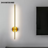 DOOMYHOME ไฟผนัง LED ที่ทันสมัยสีทองแบบเรียบง่ายสีดำสำหรับห้องนั่งเล่นห้องทำงานห้องห้องนอนข้างเตียง Sconces ทางเดินห้องรับแขกโคมไฟห้องโถงไฟตกแต่งภายใน