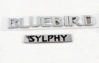 โลโก้ เพจ กับ ตัวอักษร บลูเบิร์ด นิสสัน งานพลาสติก ชุบโครเมี่ยม BLUEBIRD SYLPHY Letter Car Auto Emblem Badge Sticker Decal Replacement For NISSAN