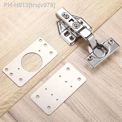 【LZ】 2Pcs Hinge Repair Plate Stainless Steel Cabinet Bracket Kit Kitchen Cupboard Fixing Screws for Door Shelf Furniture