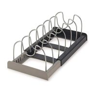 【CW】 7 Dividers Stainless Steel Kitchen Pot Lid Holder Expandable Pan Organizer Rack Drawer Type Adjustable Utensils Organize